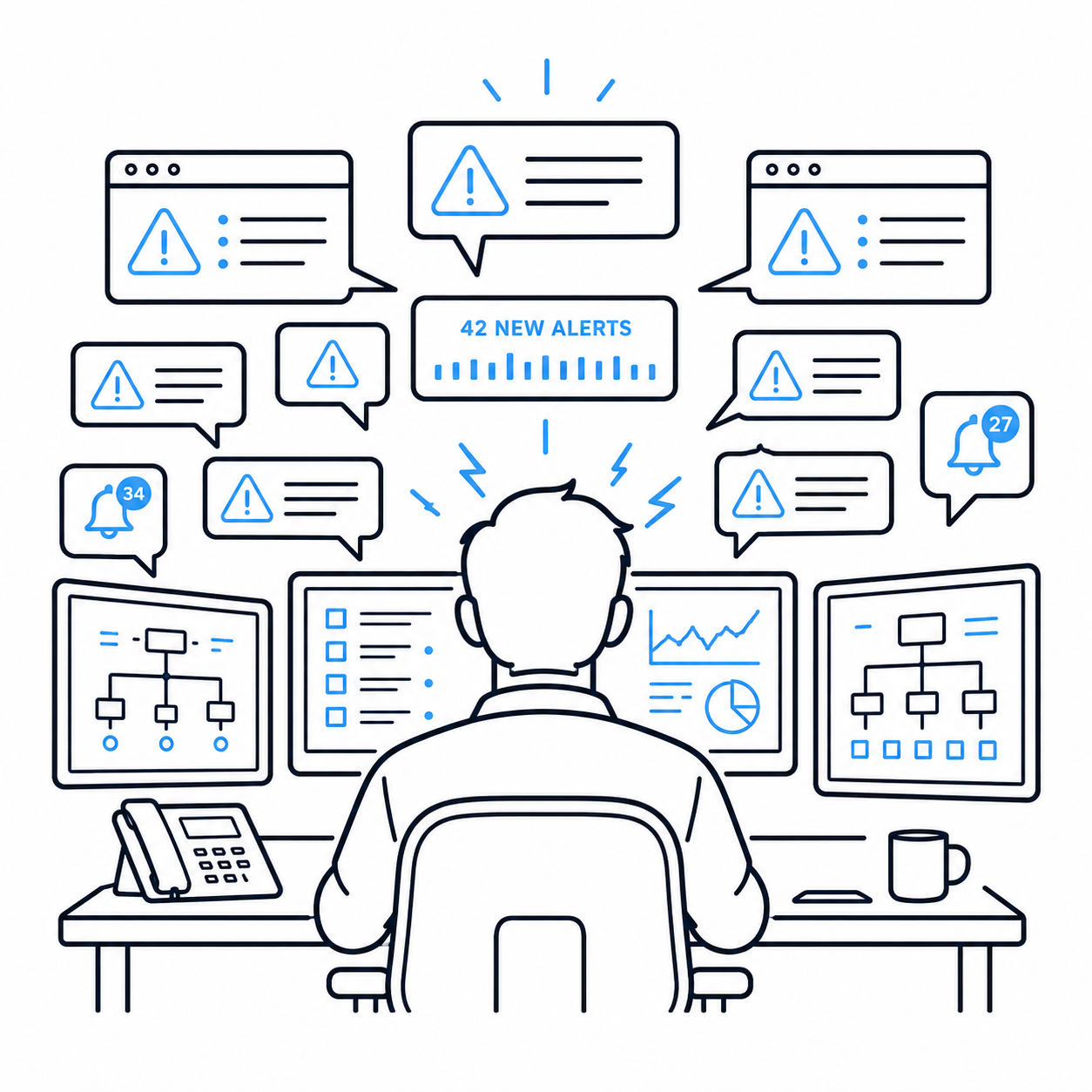 Operator prioritising actionable information in a control room